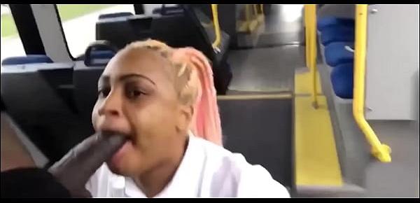 Houston College Ebony Slut Drains Black Monster Cock On Public Bus